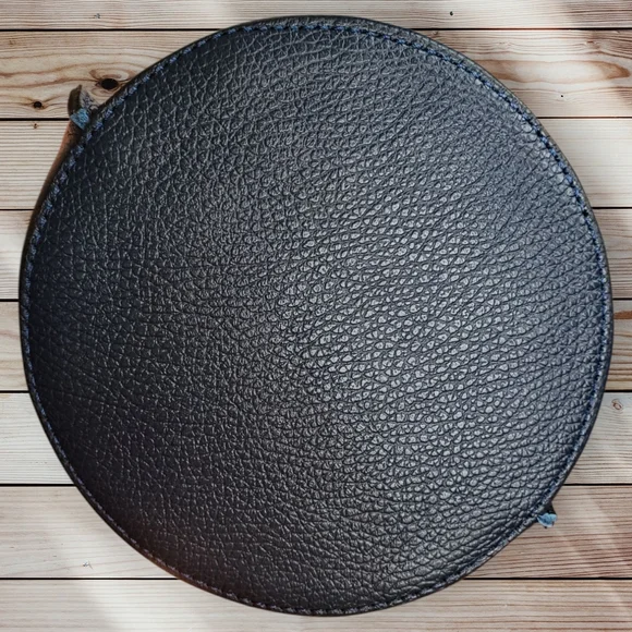 Elegant Dark Blue Italian Leather Mini Bucket Bag with Gold Hardware Women's Bag - Picture 6 of 6